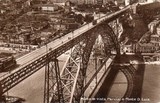 Postal antigo de Porto, Portugal: Vista parcial e ponte Dom Luís | Portugal em postais antigos