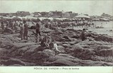 Bilhete postal ilustrado das praias de banhos de  Póvoa de Varzim | Portugal em postais antigos