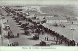 Bilhete postal ilustrado da Avenida dos Banhos em  Póvoa de Varzim | Portugal em postais antigos