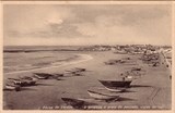Bilhete postal ilustrado de Póvoa de Varzim: A enseada e a praia do pescado | Portugal em postais antigos