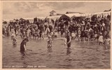 Bilhete postal ilustrado de Póvoa de Varzim: Praia de banhos | Portugal em postais antigos