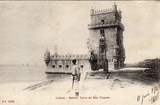 Bilhete postal antigo de Lisboa , Portugal: Torre de Bélem - 19