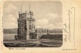 Bilhete postal antigo de Lisboa , Portugal: Torre de Bélem - 12